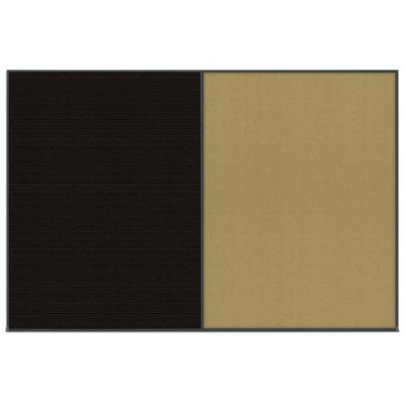 United Visual Products Enclosed Corkboard, 1 Door, 60"x36", 4" Fra UV3403-WHITE-CORK